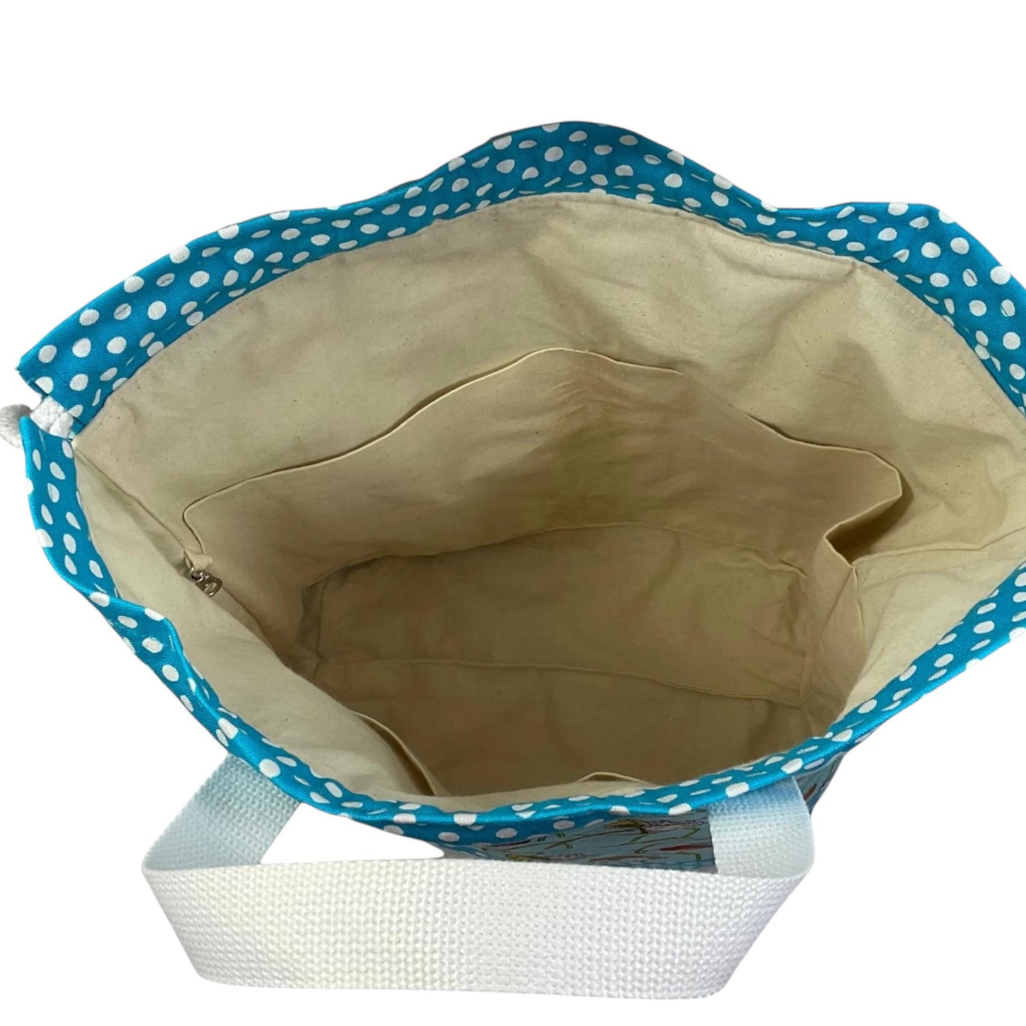 Extra Large drawstring knitting bag with sheep print