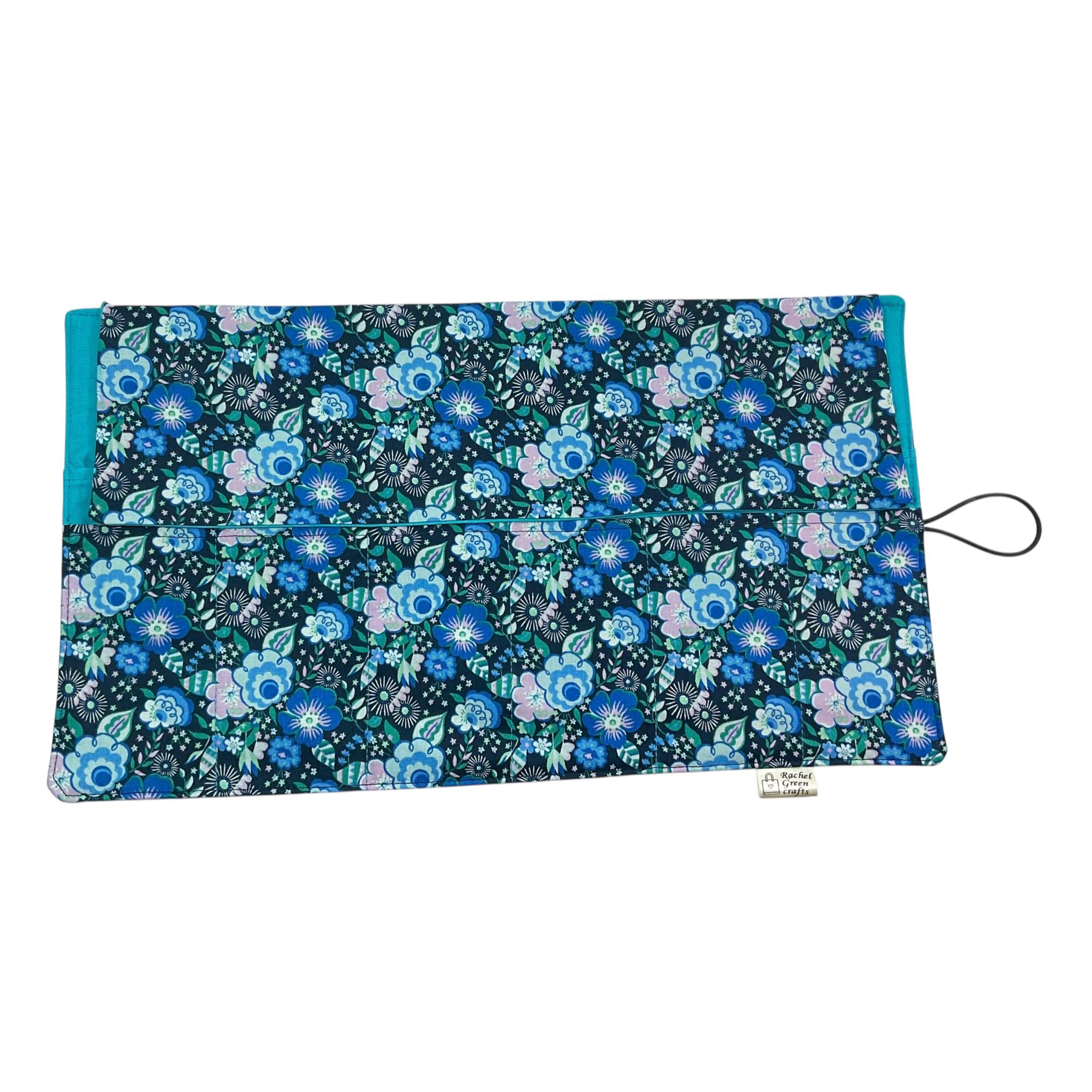 Circular needle case made from Liberty floral fabric, fixed circular sock needle pouch, knitting needle roll, knitters gift, needle holder,