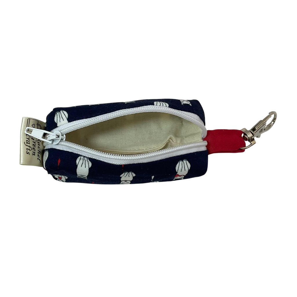 Mini boxy zipper pouch, ear pod holder, coin purse, small items case with keyring