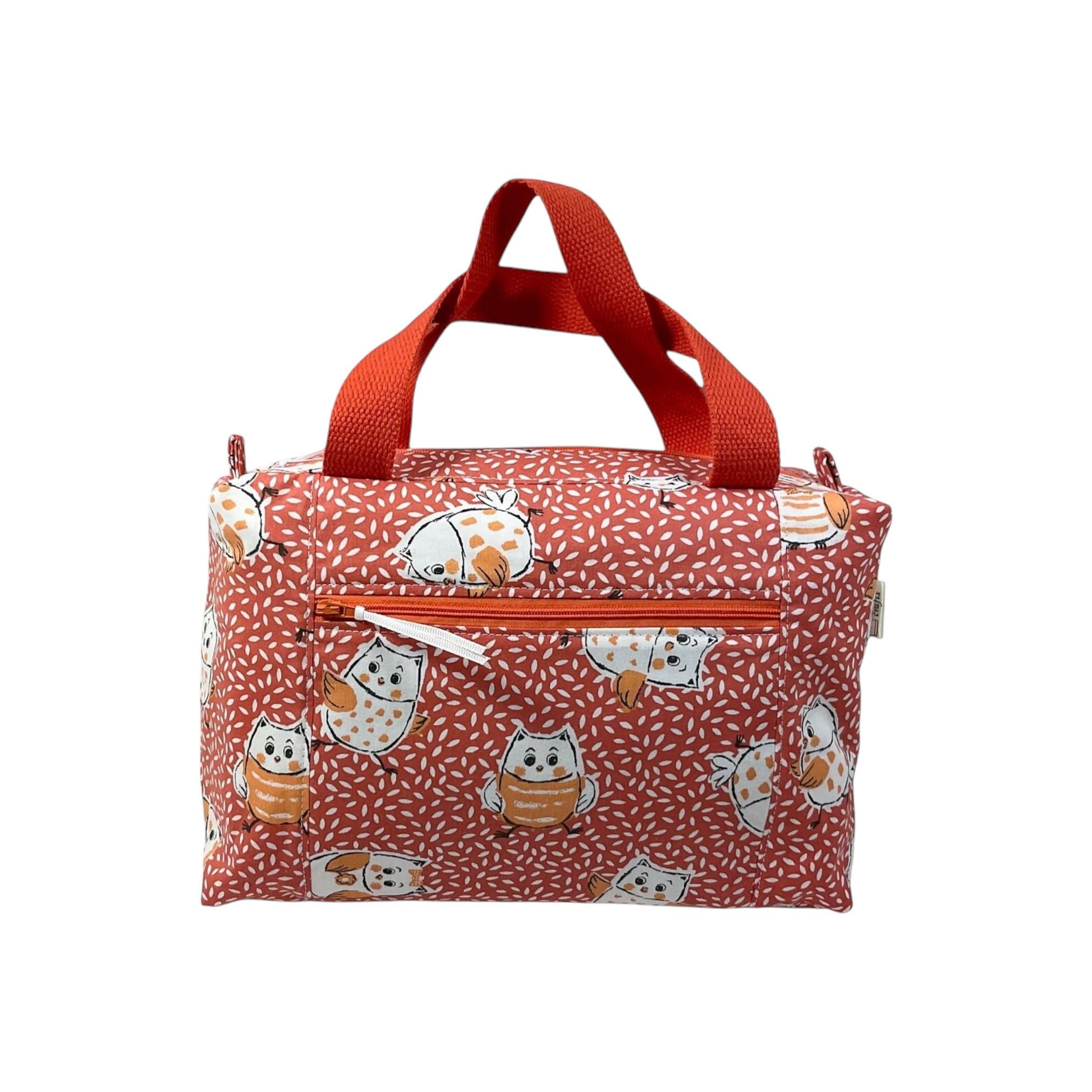 Large owl toiletries bag with handles and zip pocket, bird print Waterproof lined wash pouch, camping  ladies  gift, womens sponge bag