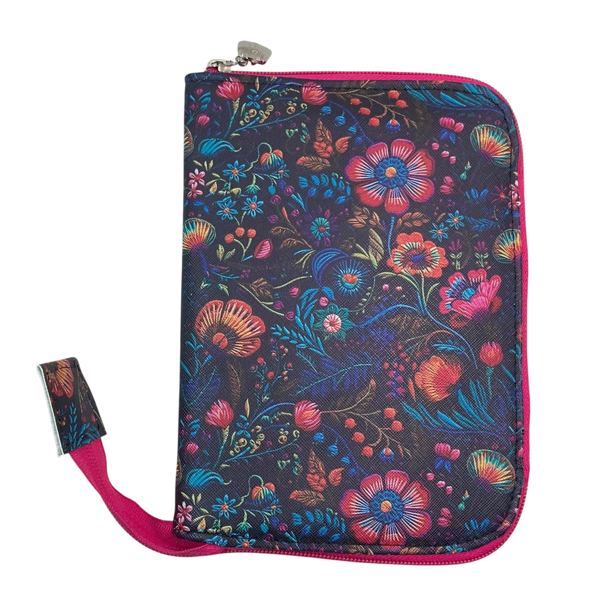 Interchangeable knitting needle case with flowers , floral addi case, chiagoo wallet, knit pro organiser pouch, hiya hiya case,