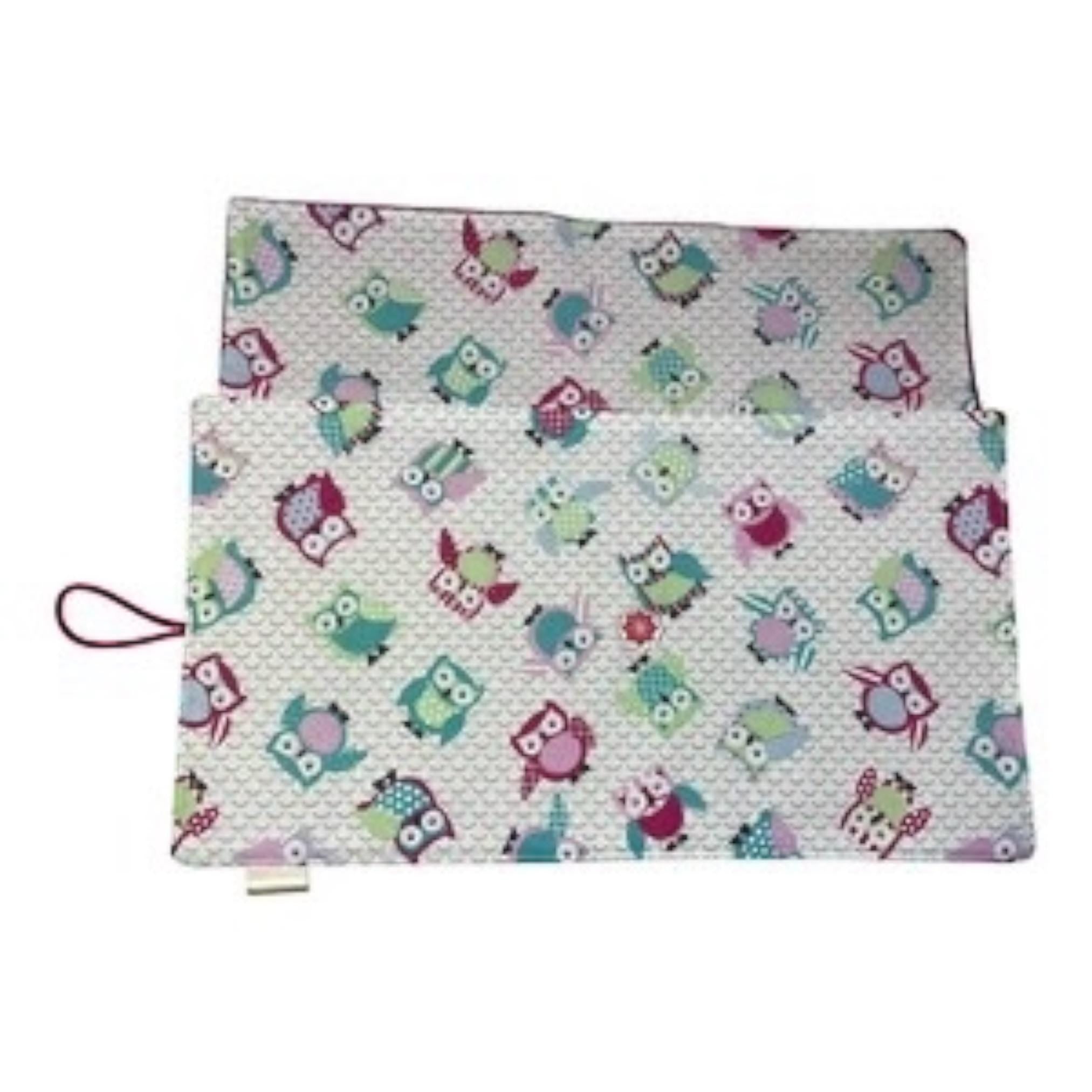 Circular needle case with owls,  fixed circular pouch, sock needle knitting roll, knitters gift, needle holder,