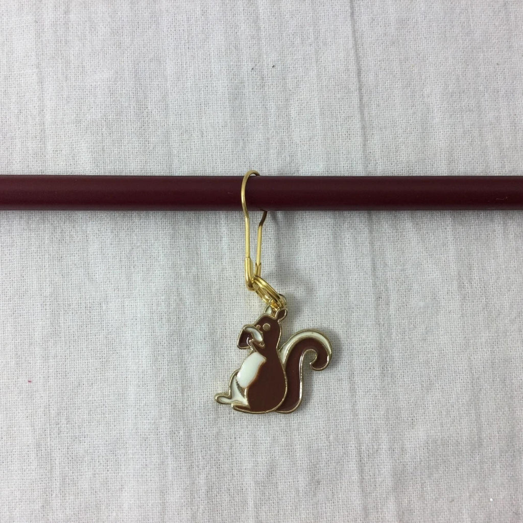 Squirrel and fox stitch markers , enamelled colourful woodland  progress charm, knitting markers, lace markers, knitters gift, place keeper