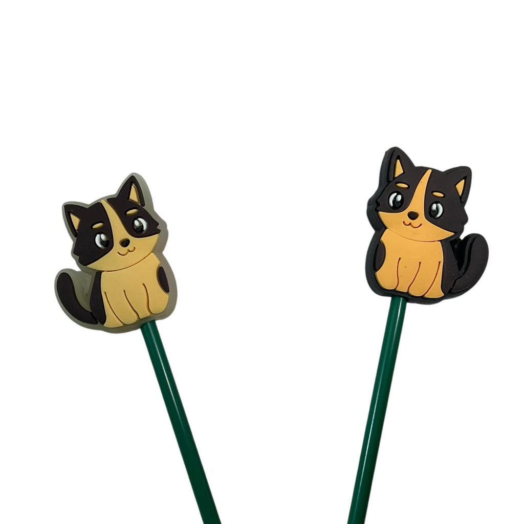 stitch stopper in a cat shape, kitty glow in the dark needle point protector, cat mum knitting gift,
