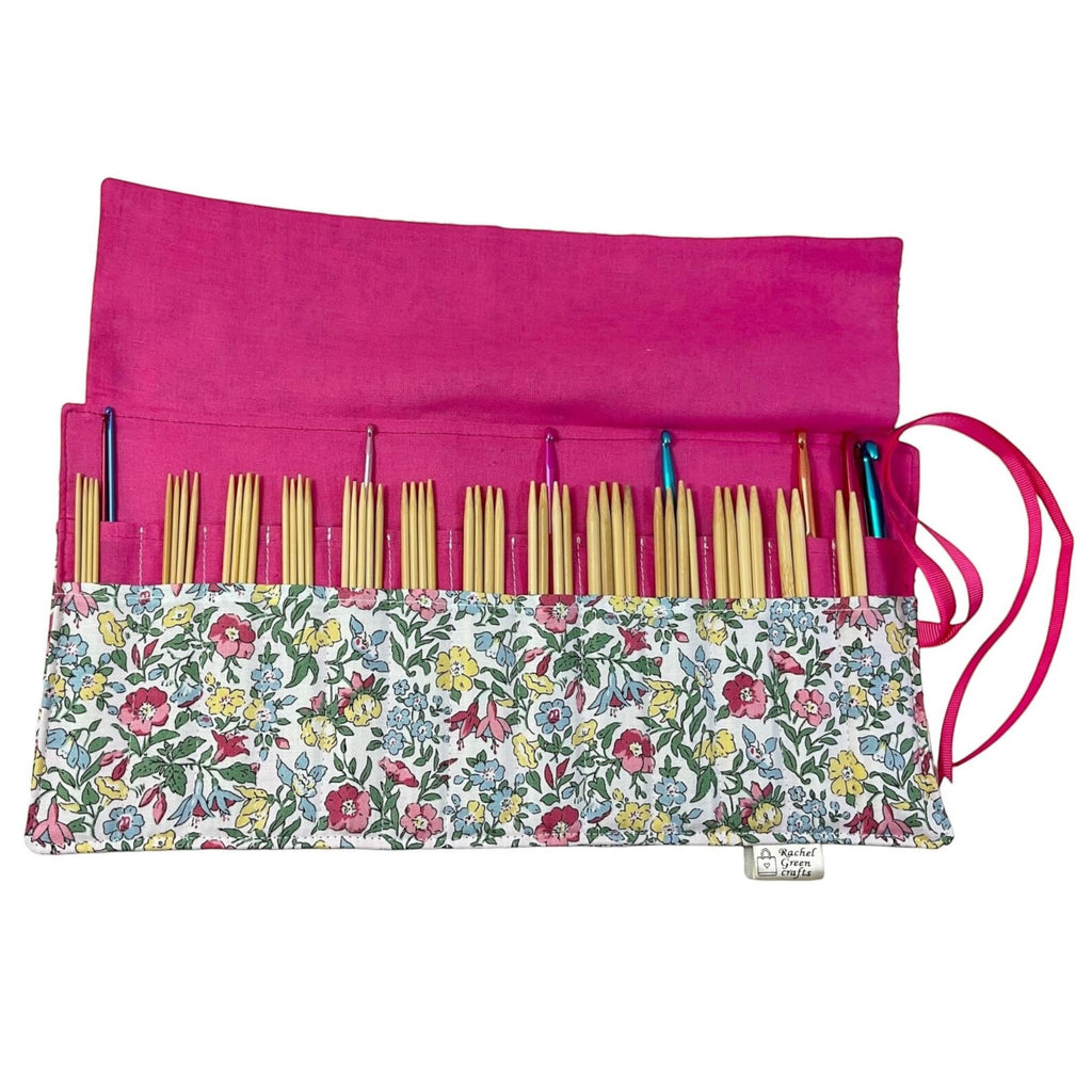 Liberty Floral Crochet Hook Case: Ergonomic Roll-Up Organizer