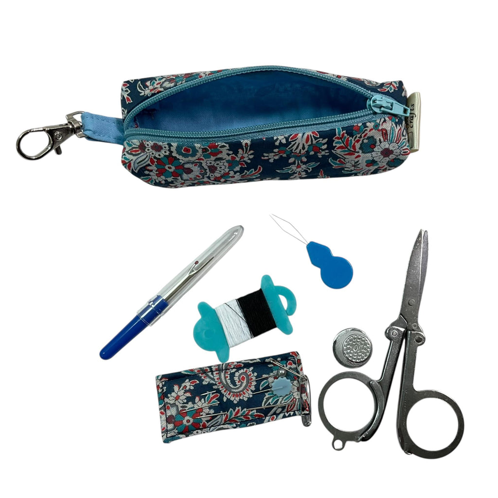 Liberty fabric Mini sewing kit, travel mending case, floral needle case, keychain sewing, sewing notions, stocking filler, ladies gift