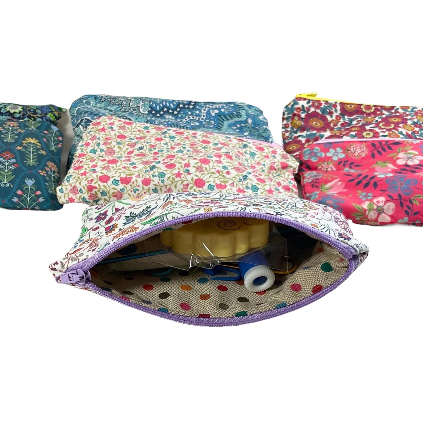 Notions kit for Knitters and crochet in liberty fabric
