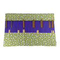 Double pointed knitting needle case with green sheep, DPN or crochet hook case, sock knitters gift,