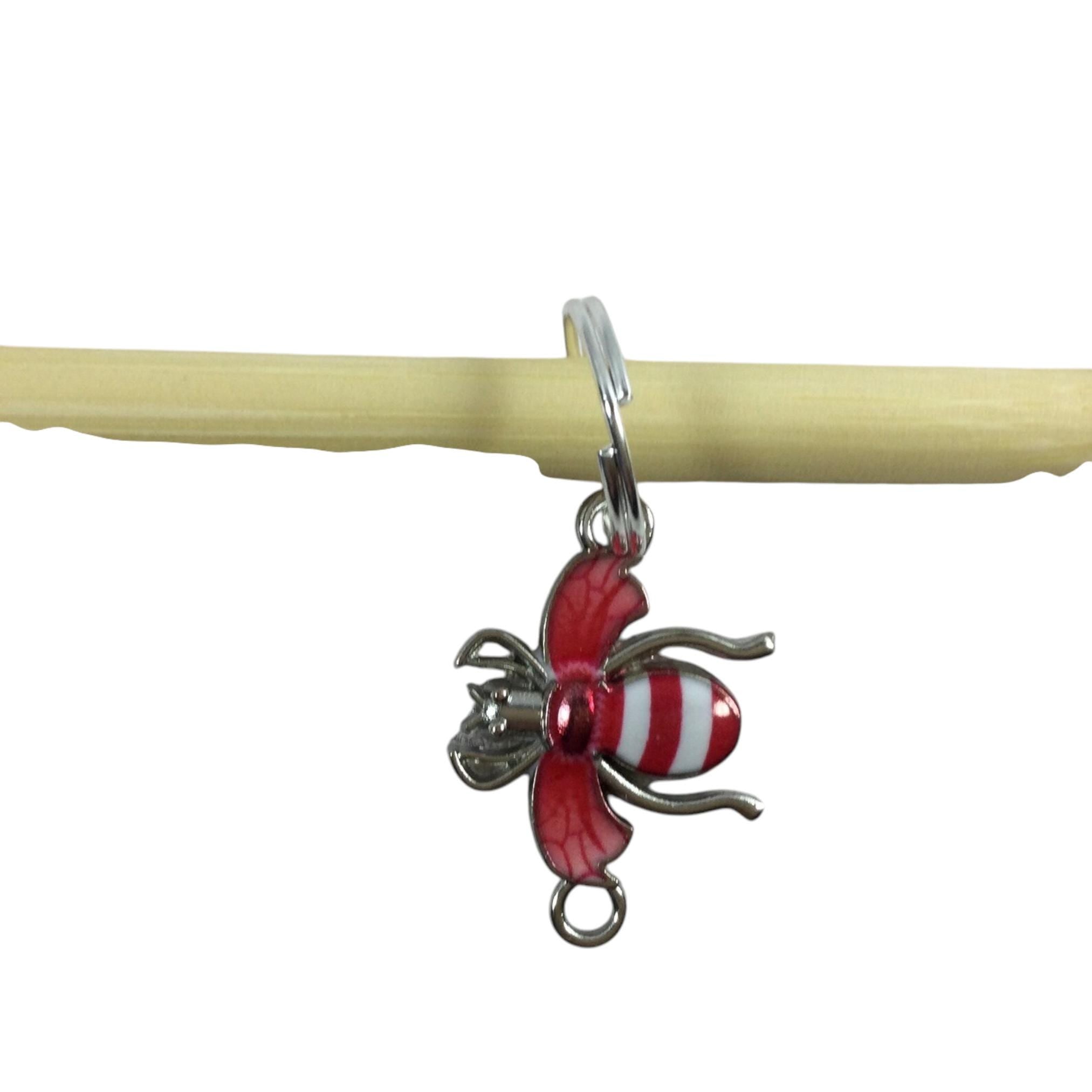 Enamelled Bee Stitch Markers: Colorful Knitting Progress Charms