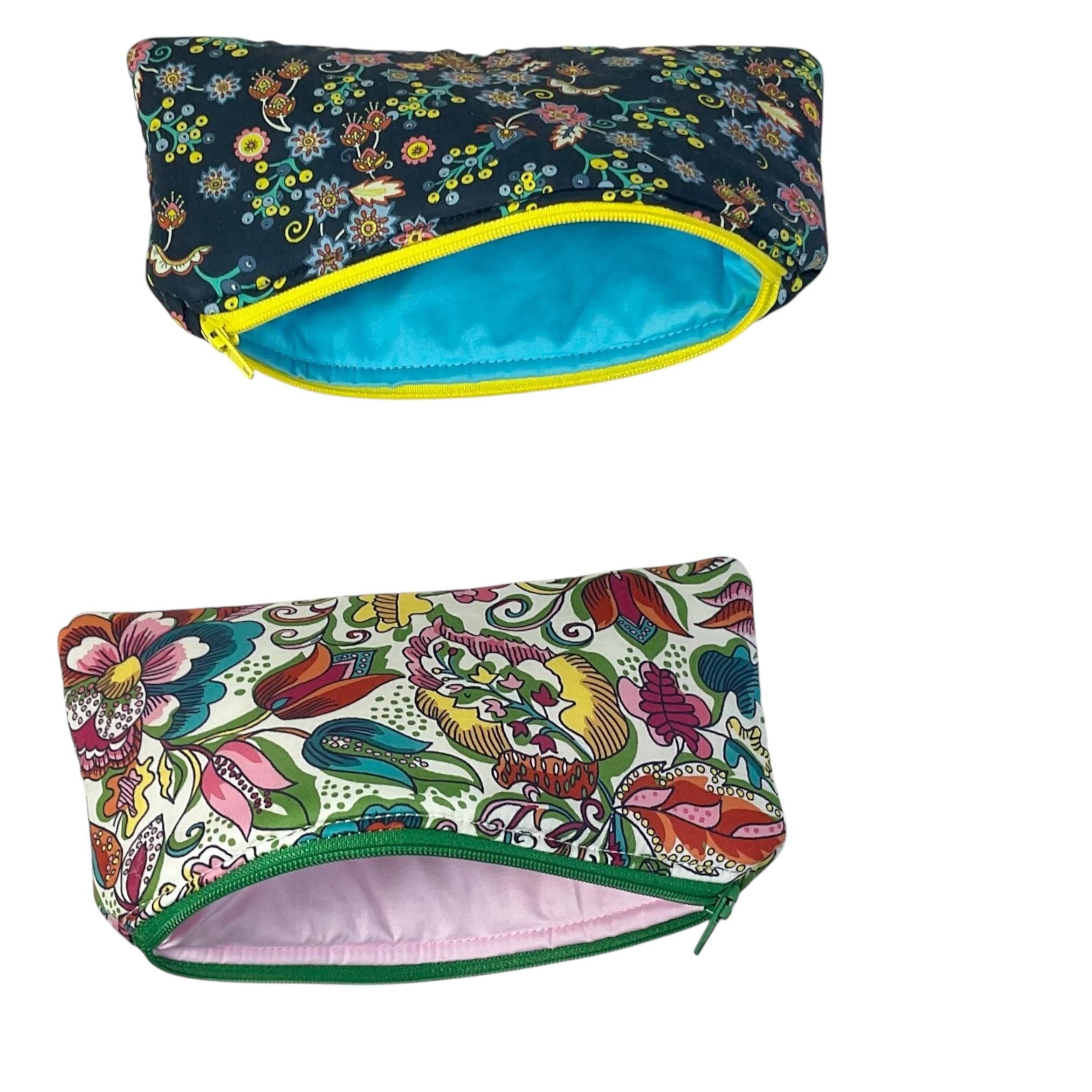 Liberty fabric floral zip case, small makeup pouch, pencil case, phone case, notions holder, handbag organiser, sunglasses holder, privacy