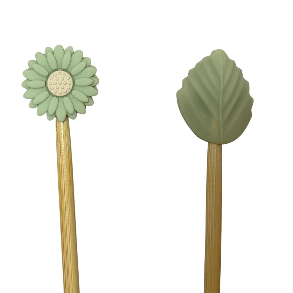 Floral stitch stopper, sunflower needle point protector, daisy knitting needle stitch stopper