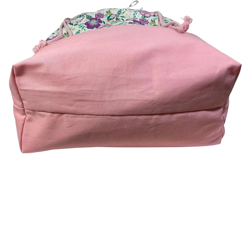XXL  drawstring knitting bag with Liberty fabric  floral print, supersized multi pockets project bag with handles, ladies  gift