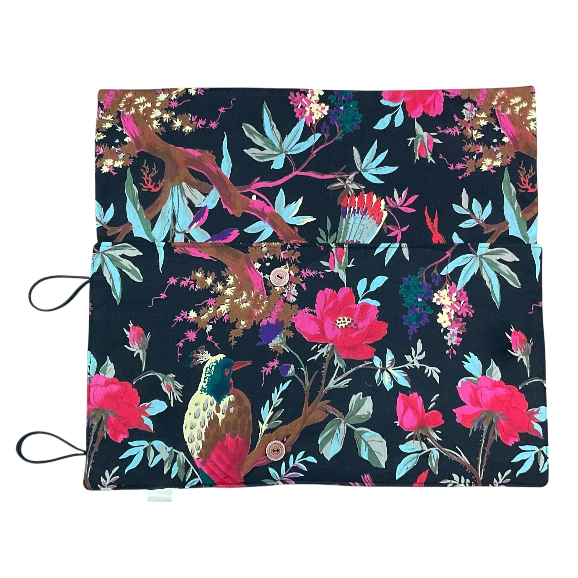 Double pointed floral and bird knitting needle case, straight needle case, sock needle pouch, knitters gift