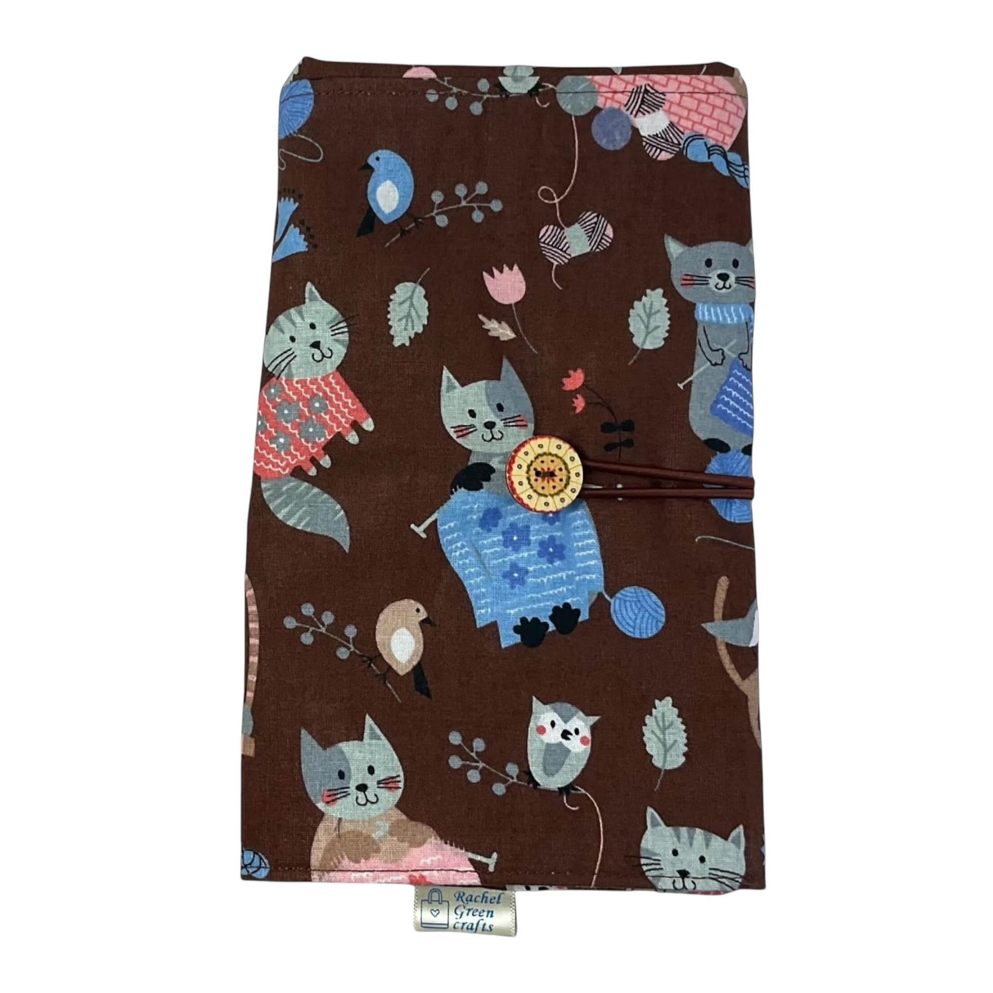 fixed Circular knitting needle case with cats, sock needles roll, needle wallet, knitters gift, needle holder,