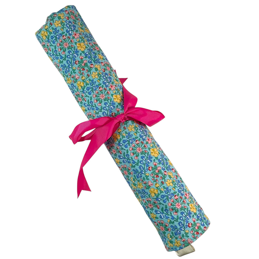Liberty floral print Straight knitting needle case, needle roll, ribbon tie storage, crafting accessories, knitters gift, needle organiser