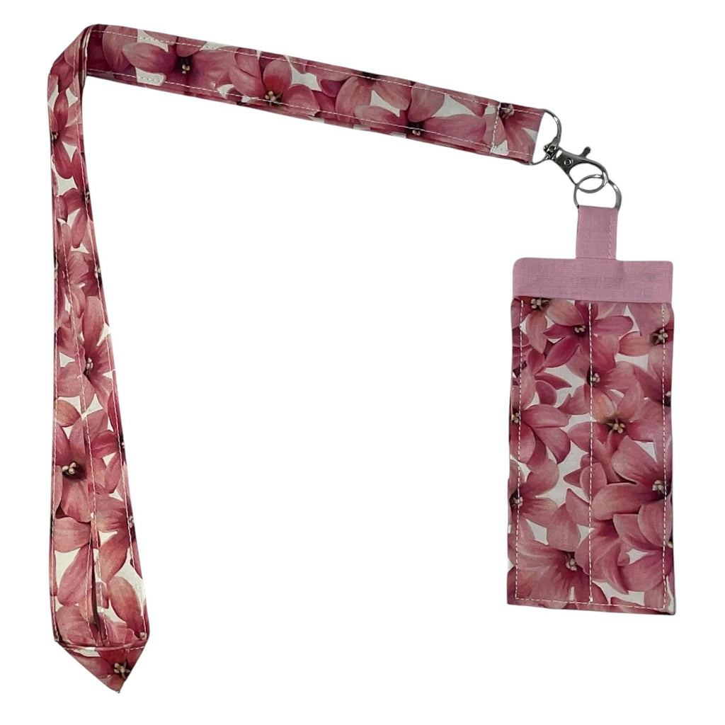 Liberty fabric neck lanyard with detachable pen holder, ID name tag holder in floral prints, teacher gift