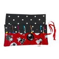 Crochet hook case with knitting sheep, ergonomic hook organiser, roll up case, Sheep lover gift, knitters gift, Crochet gift,  hook storage
