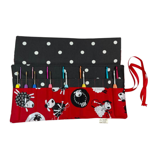 Crochet hook case with knitting sheep