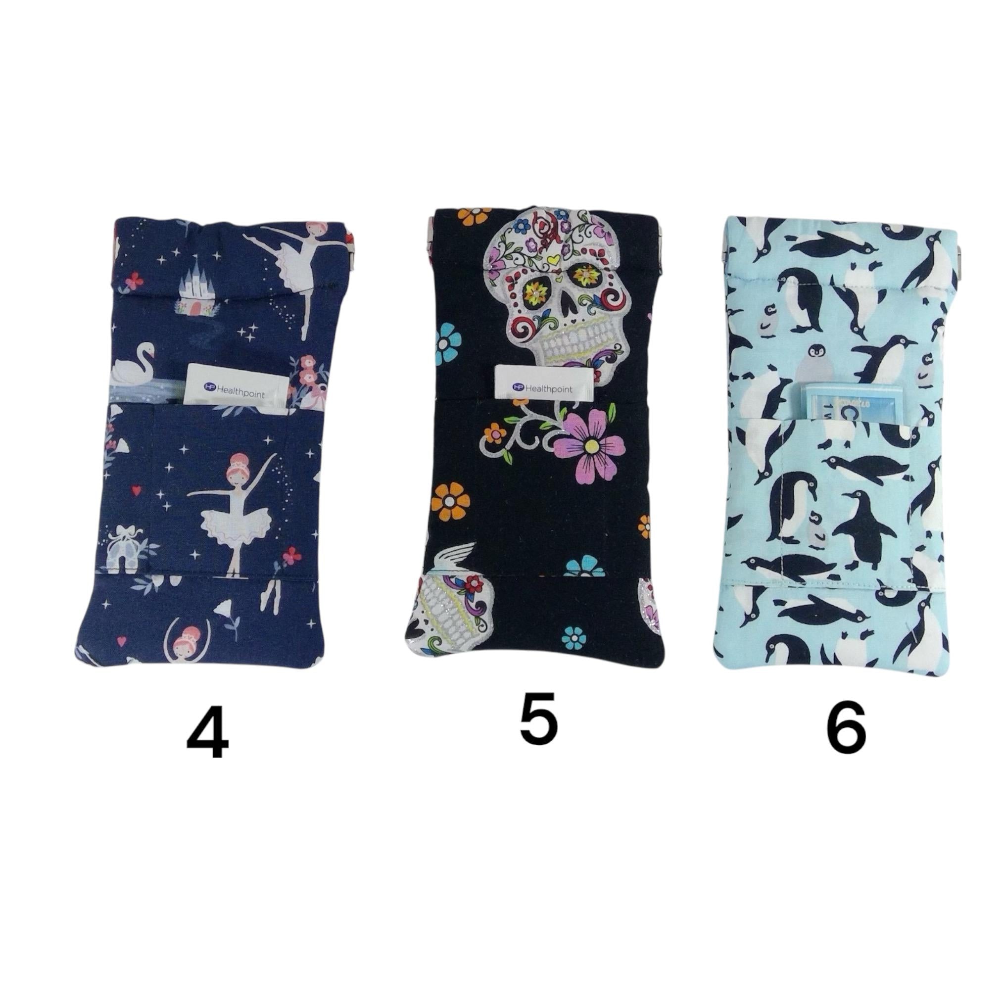Snap shut glasses case, fabric spectacles pouch, sunglasses flex frame, ladies eyeglasses holder, women's gift, animal, children's