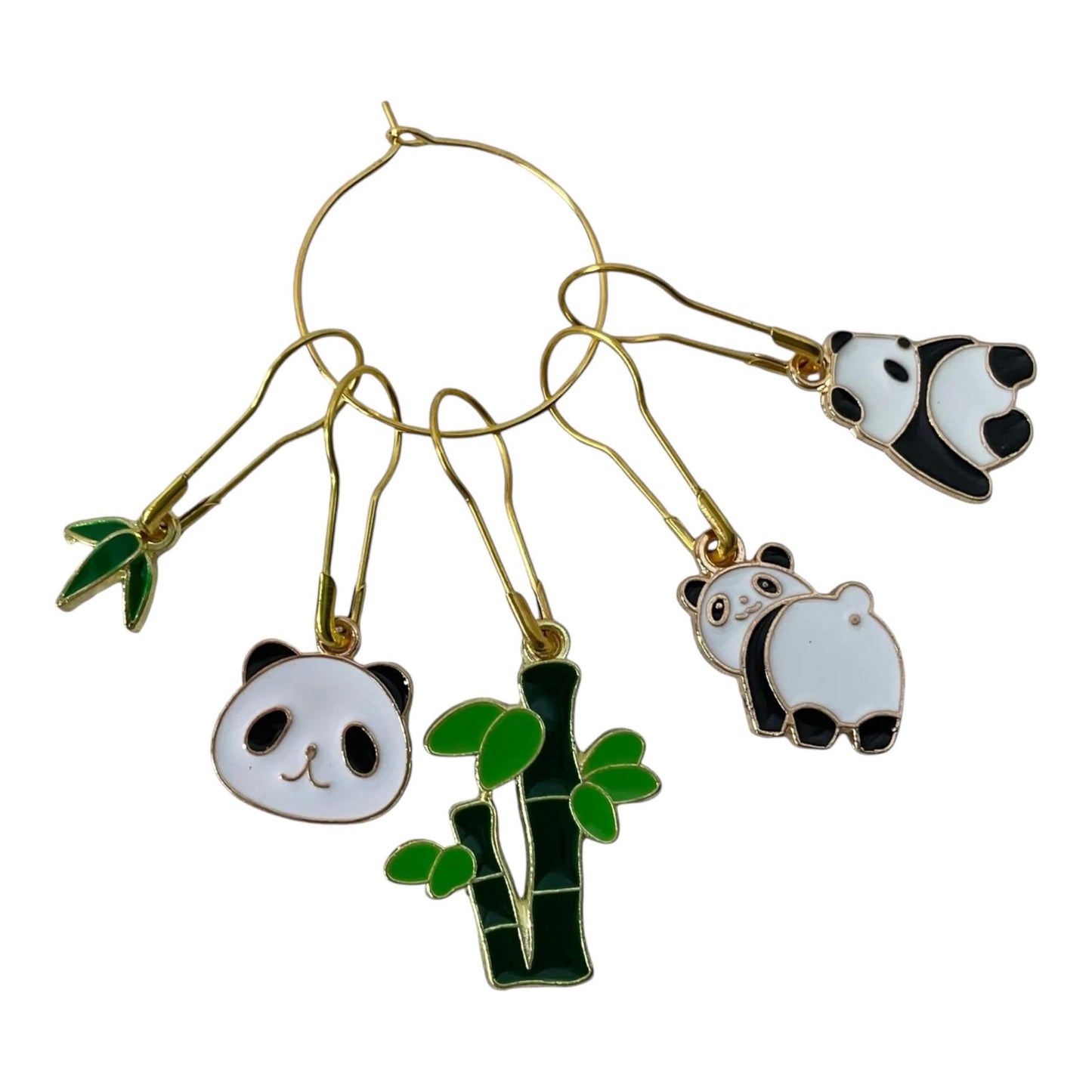 Panda enamelled Stitch Markers Knitting/Crochet