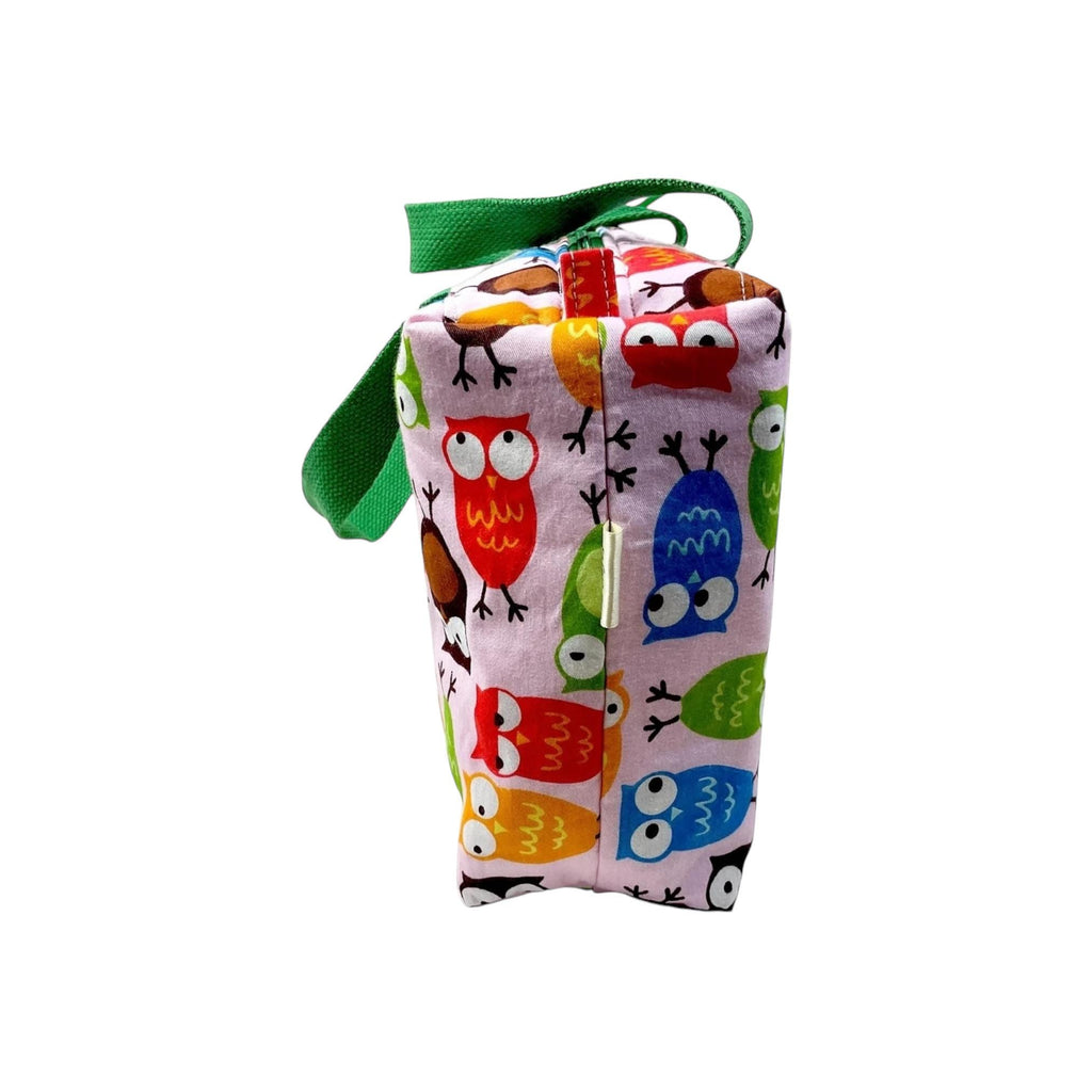 Large owl toiletries bag with handles and zip pocket, bird print Waterproof lined wash pouch, camping  ladies  gift, womens sponge bag