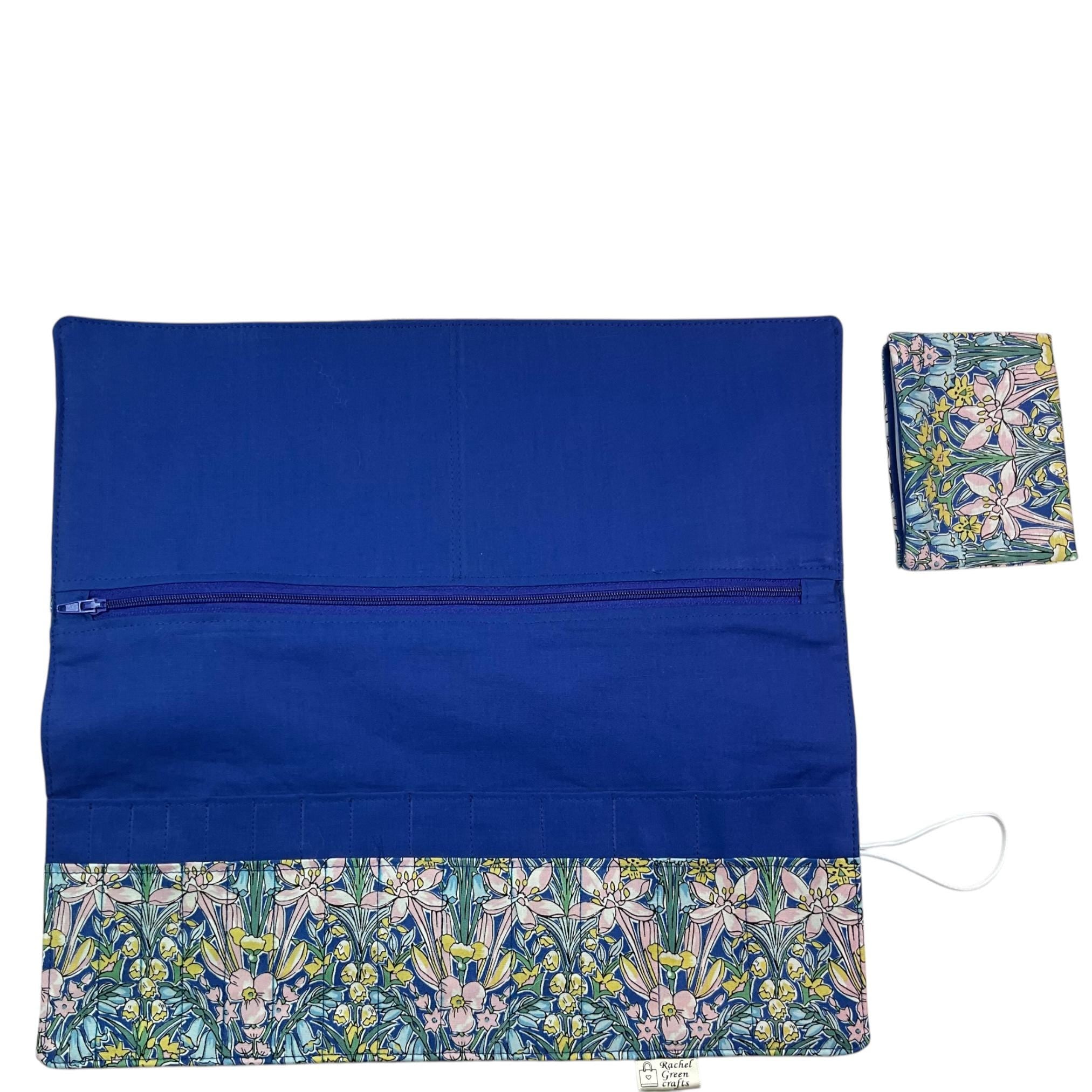 Interchangeable knitting needle case with Liberty fabric , floral addi case, chiagoo wallet, knit pro organiser pouch, hiya hiya case,