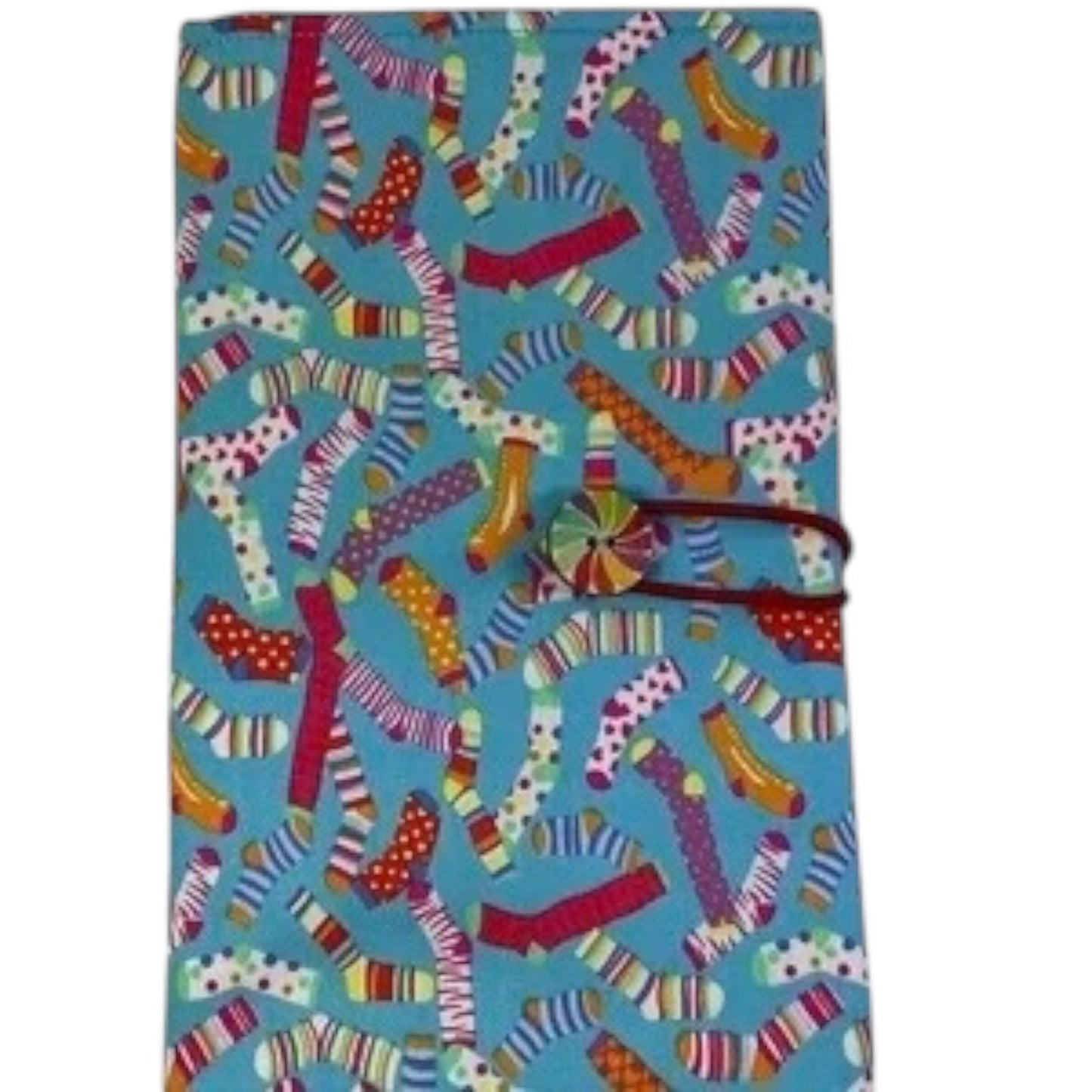 Circular knitting  needle case with socks print