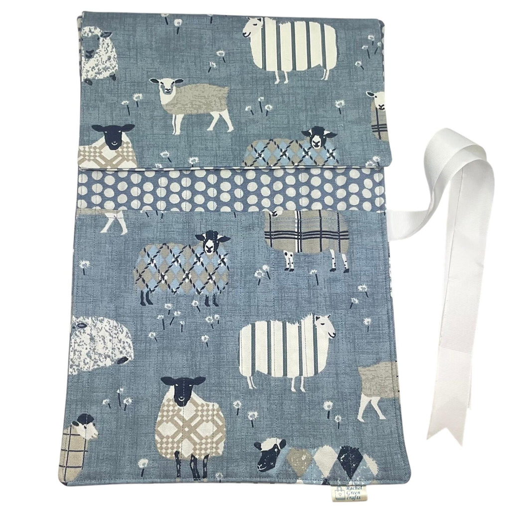 Tartan Sheep Knitting Needle Set: Straight Needles in Roll-Up Case