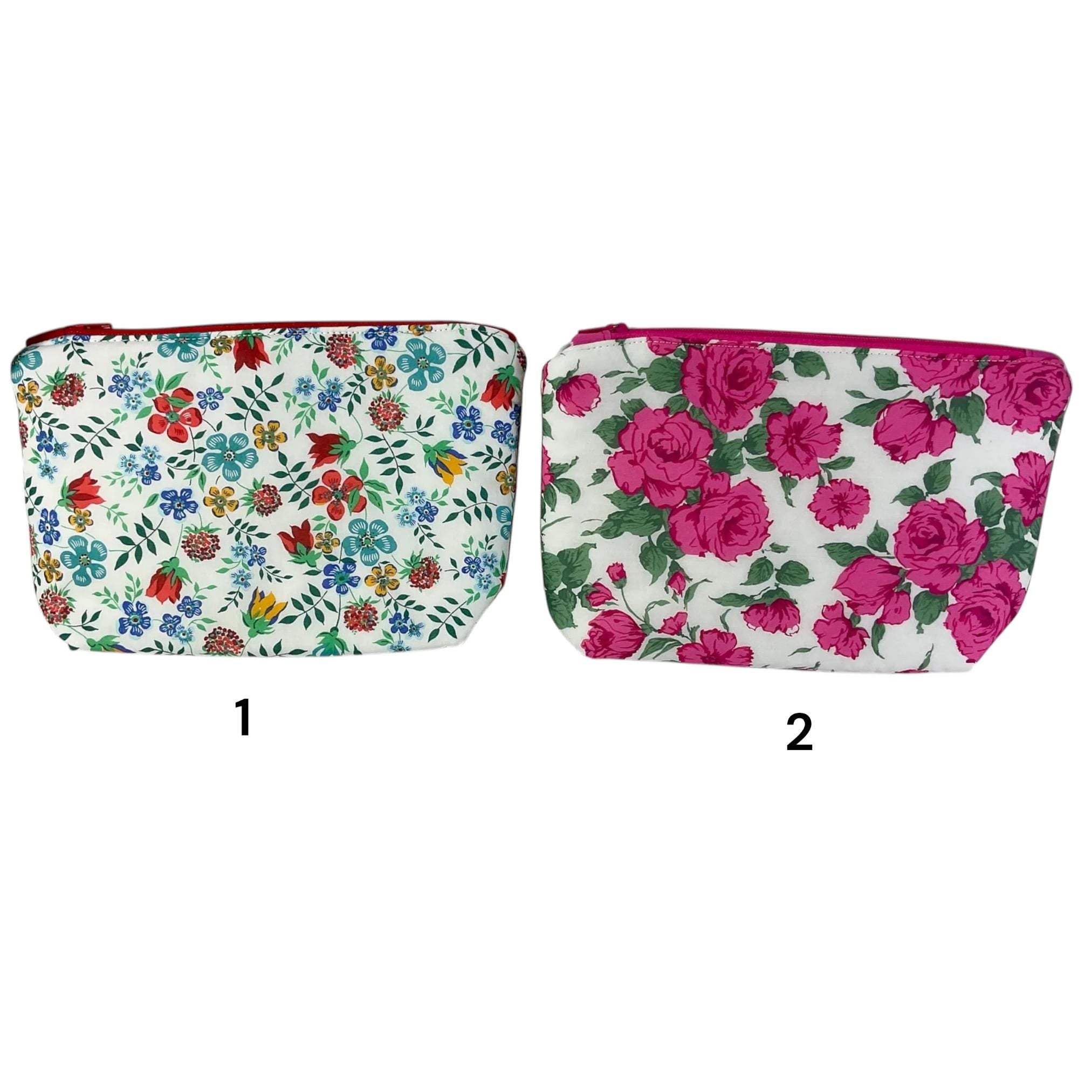 Liberty print cosmetics pouch,small floral washbag, waterproof zipped travel bag, Makeup storage, pretty ladies gift