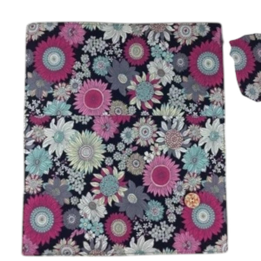 Floral Interchangeable needle case, interchangeable organiser, addi needle storage, chiagoo  folding pouch, knit pro, hiya hiya case,