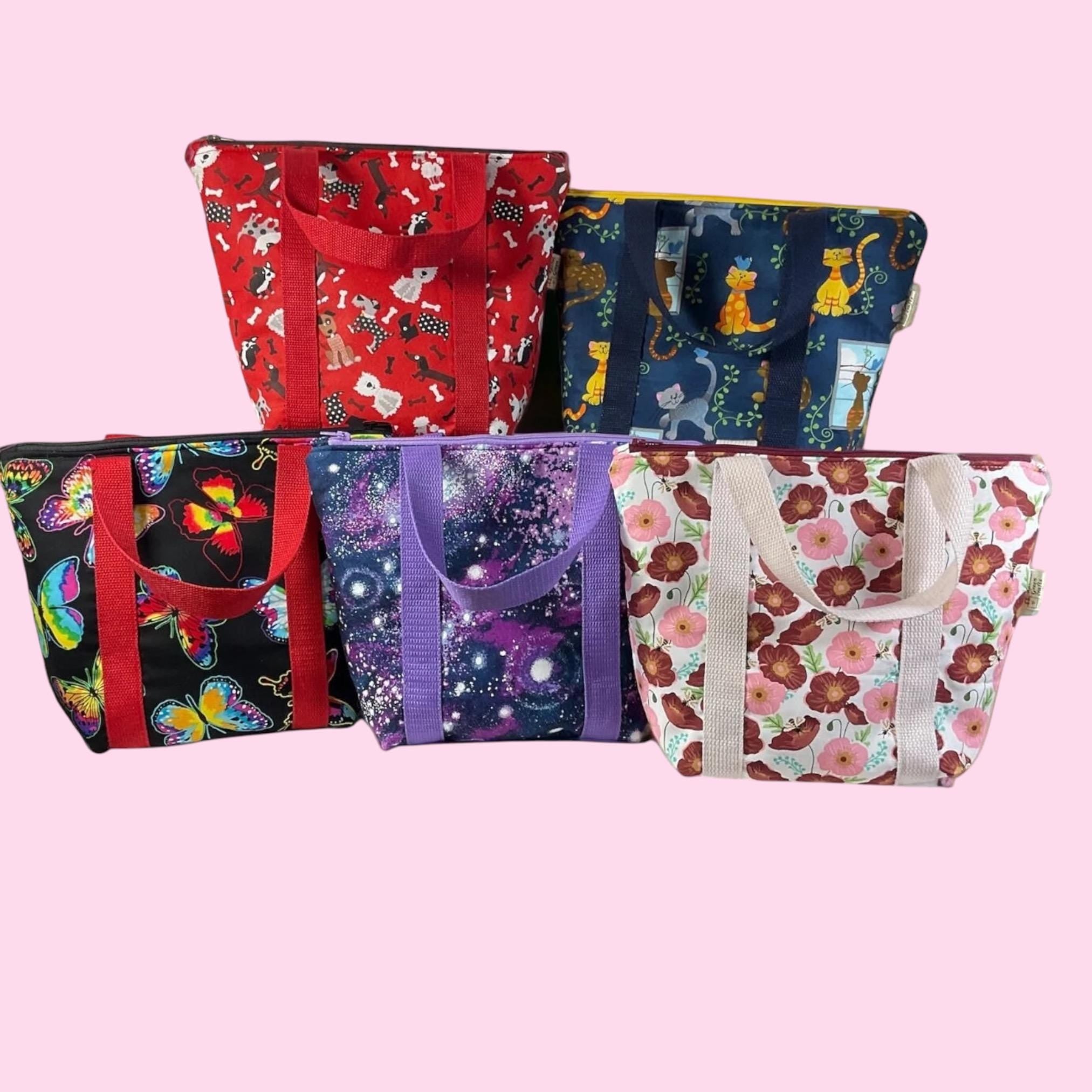 Handmade Floral Bee Toiletry Bag: Large Zip Makeup Pouch