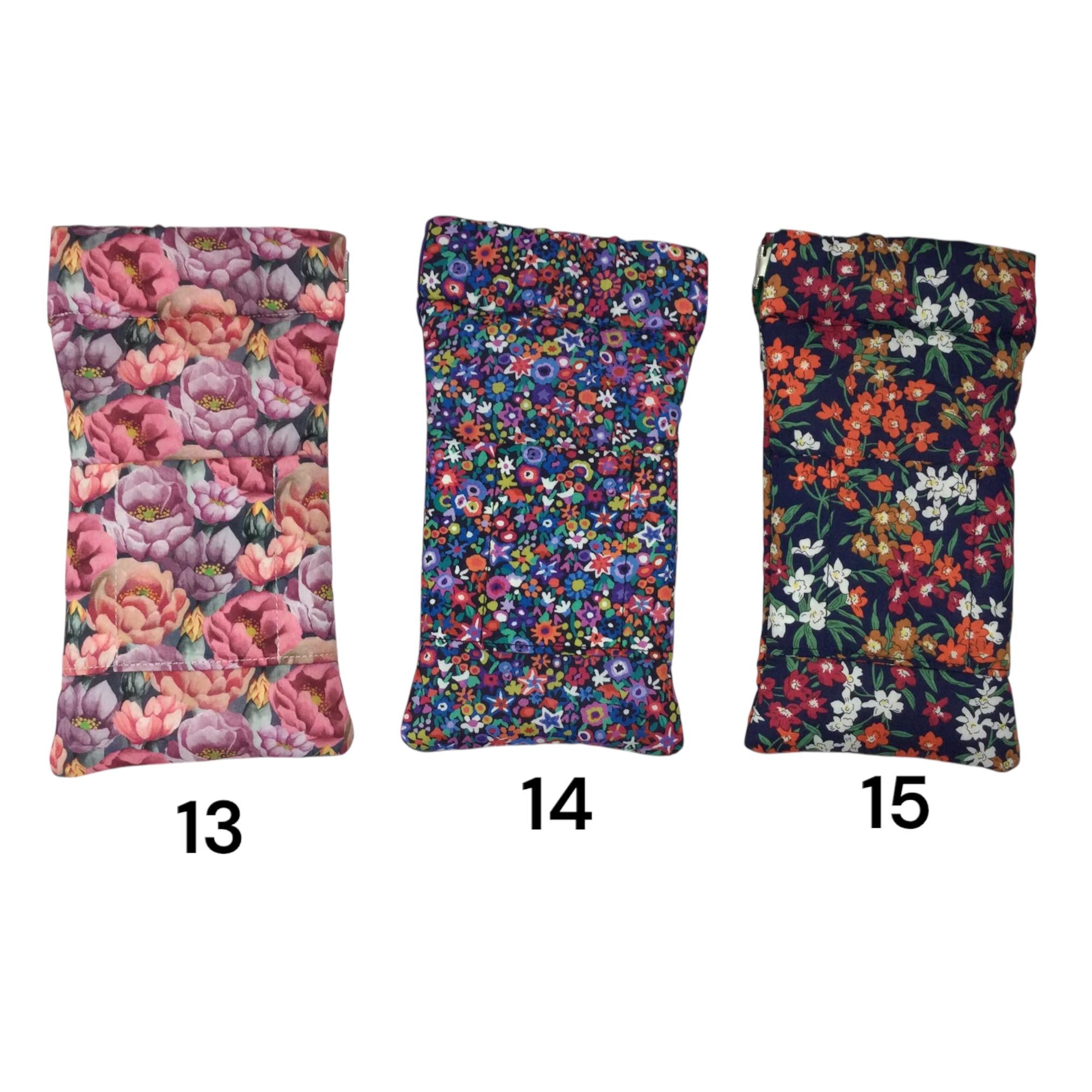 Glasses cases in Liberty floral fabric, snap shut spectacles pouch, sunglasses flex frame, ladies eyeglasses holder, women's gift,