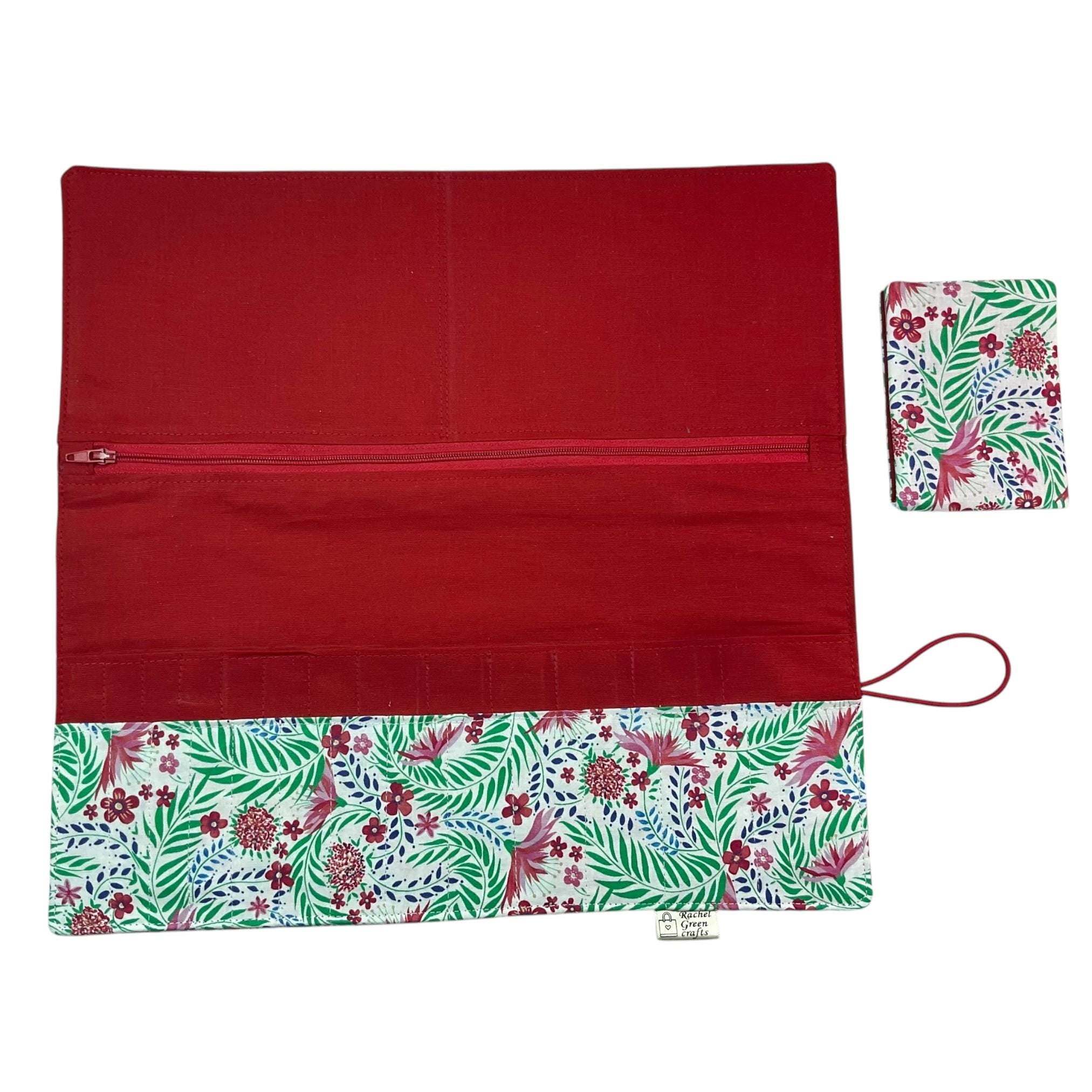 Interchangeable knitting needle case with Liberty fabric , floral addi case, chiagoo wallet, knit pro organiser pouch, hiya hiya case,