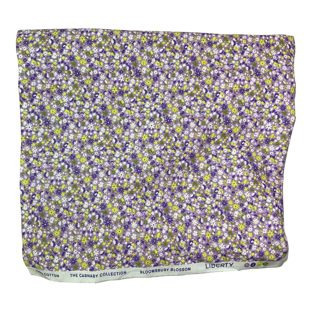 Liberty fabric Extra Large drawstring knitting bag with floral print, multi pockets project  bag with handle, flower lover gift