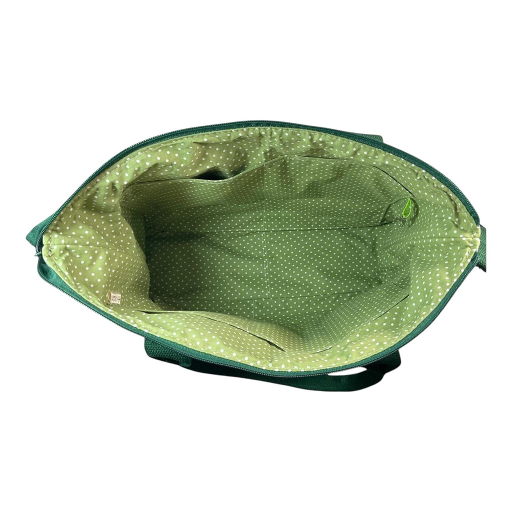 Knitting and crochet tote bag with zip top, large cats organiser crossbody bag