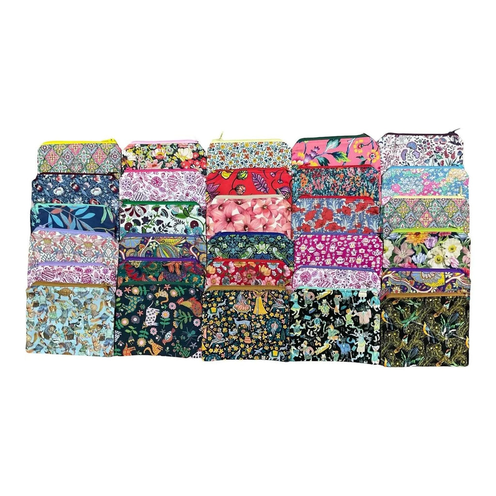 Floral Liberty Fabric Coin Purse: Handmade Zip Pouch, credit card holder,