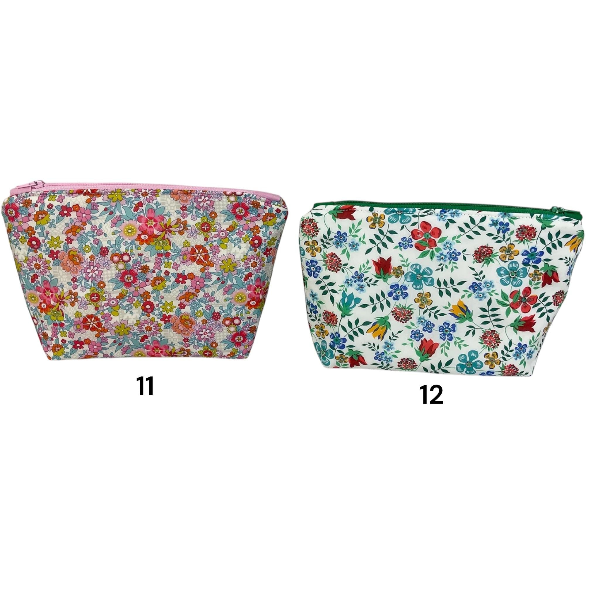 Cosmetics bag in floral Liberty prints,small floral wash pouch, waterproof zipped travel bag, Makeup storage, pretty ladies gift