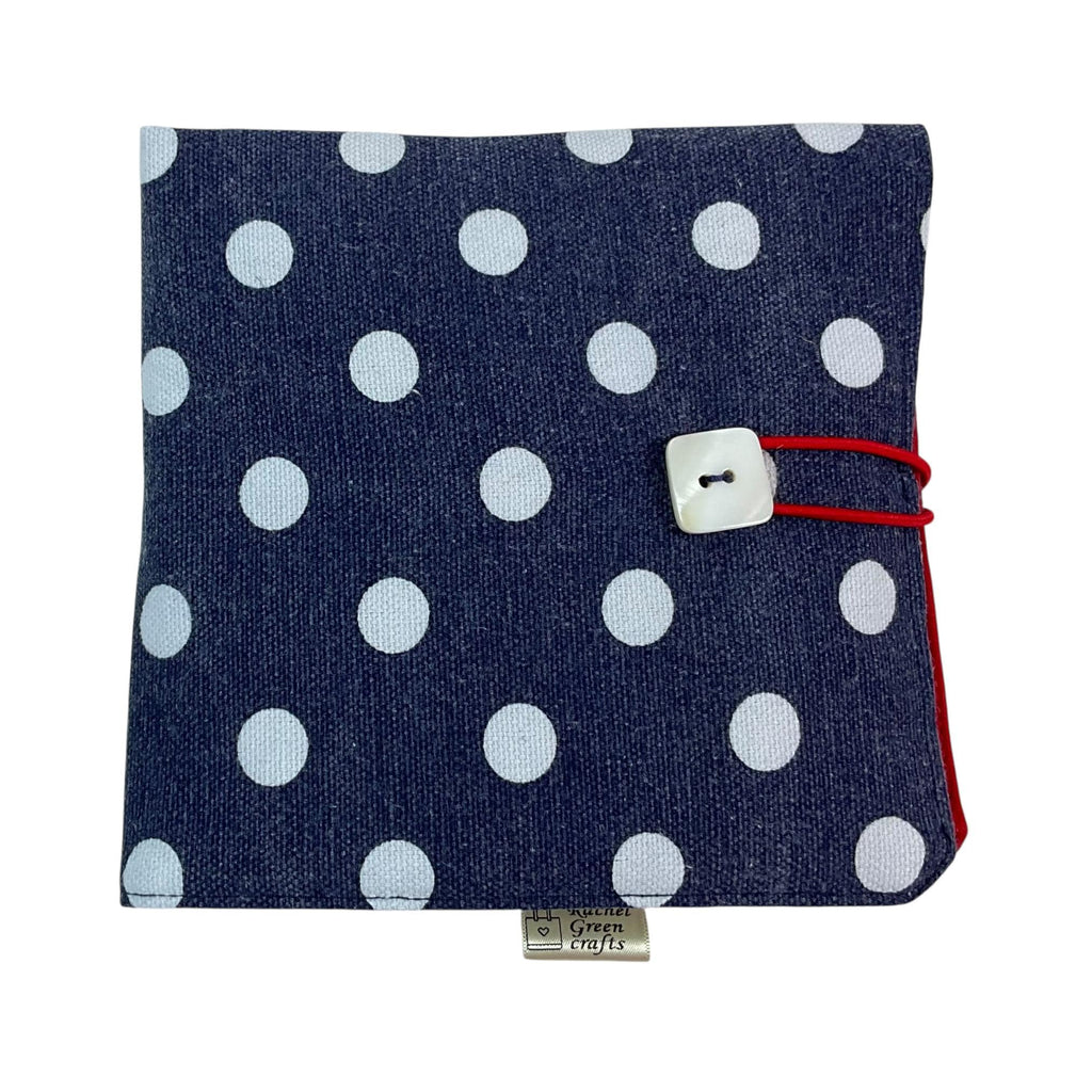 Interchangeable knitting needle case with denim spot, holds 2 sets, addi case, chiagoo wallet, knit pro organiser, sock needle pouch,