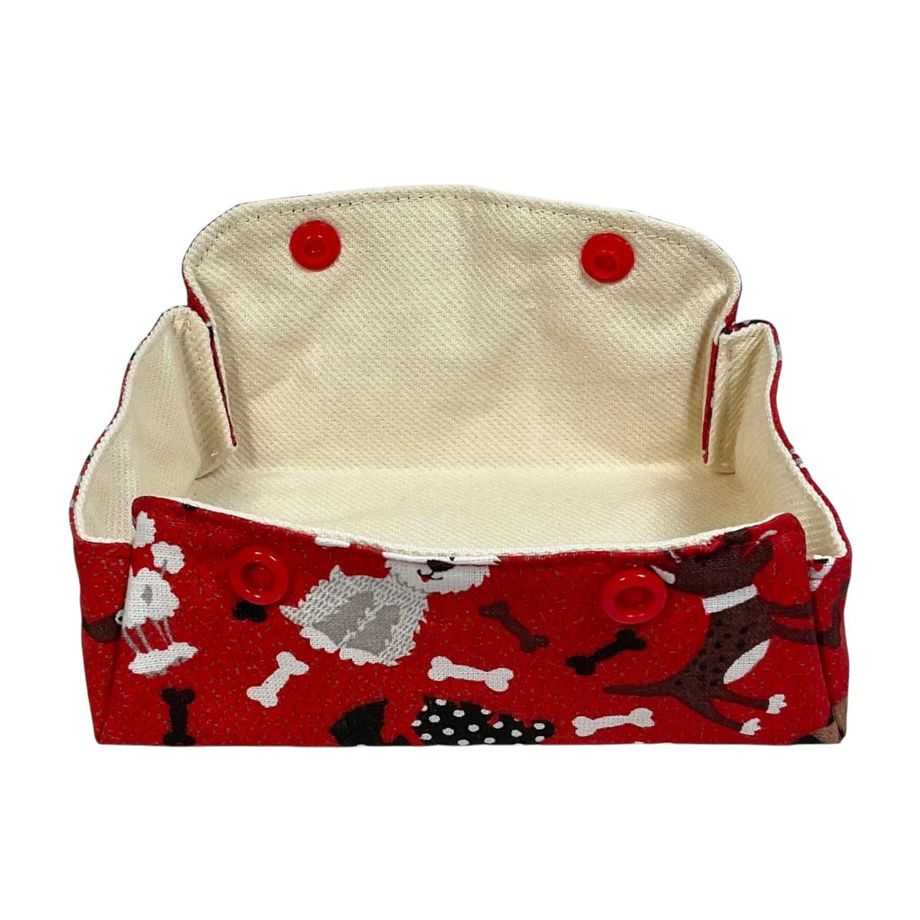 Dog & Cat Print Coin Purse: Fold Up Knitting Notions Pouch