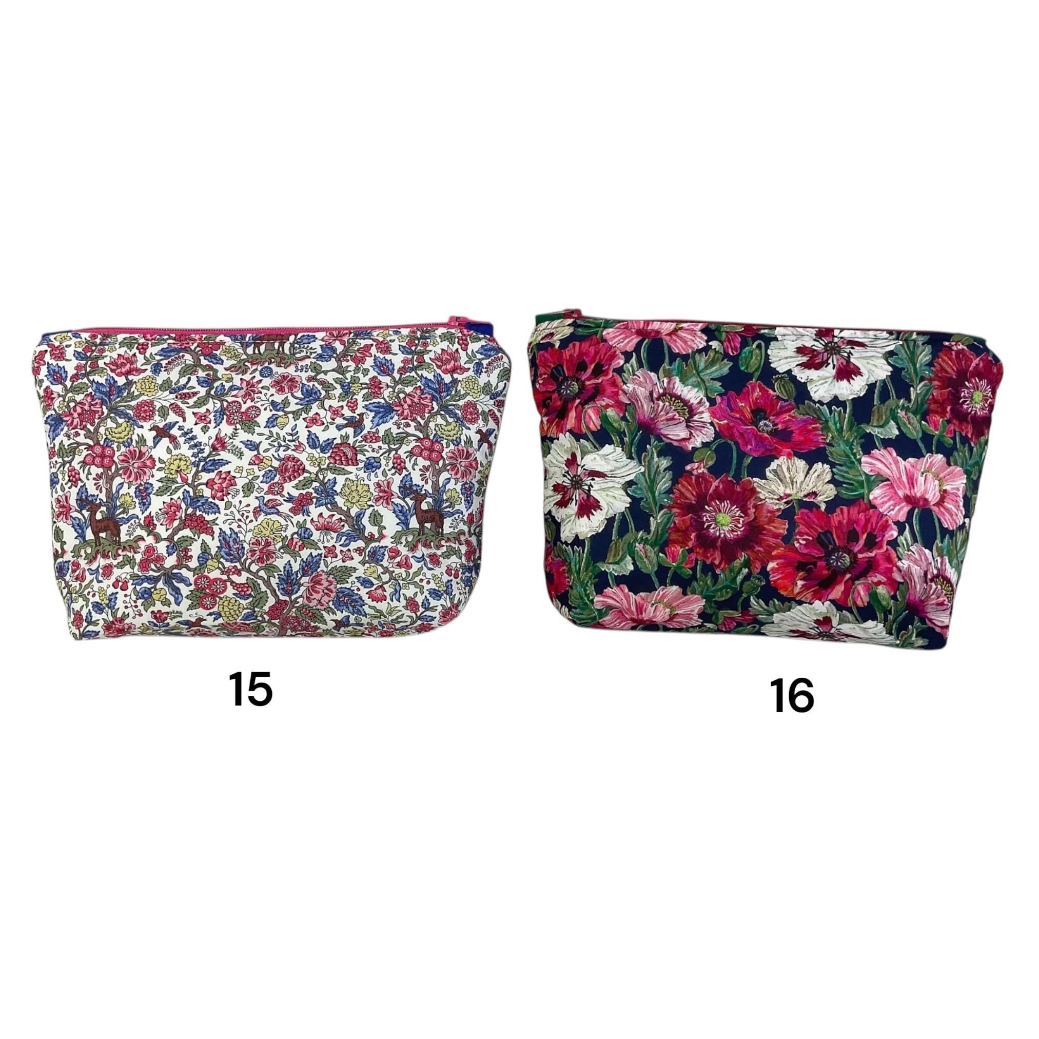 Liberty print cosmetics pouch,small floral washbag, waterproof zipped travel bag, Makeup storage, pretty ladies gift