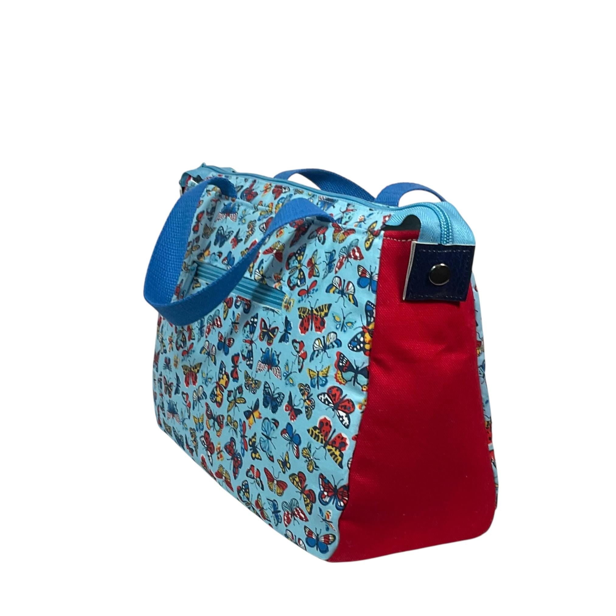 large toiletries bag made from  Liberty fabric, with handles and pockets in and outside, butterfly Waterproof lined, wash pouch, ladies gift