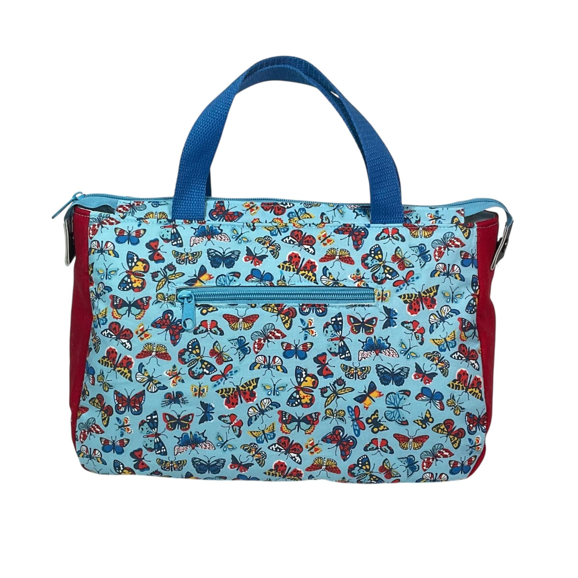 large toiletries bag made from  Liberty fabric, with handles and pockets in and outside, butterfly Waterproof lined, wash pouch, ladies gift