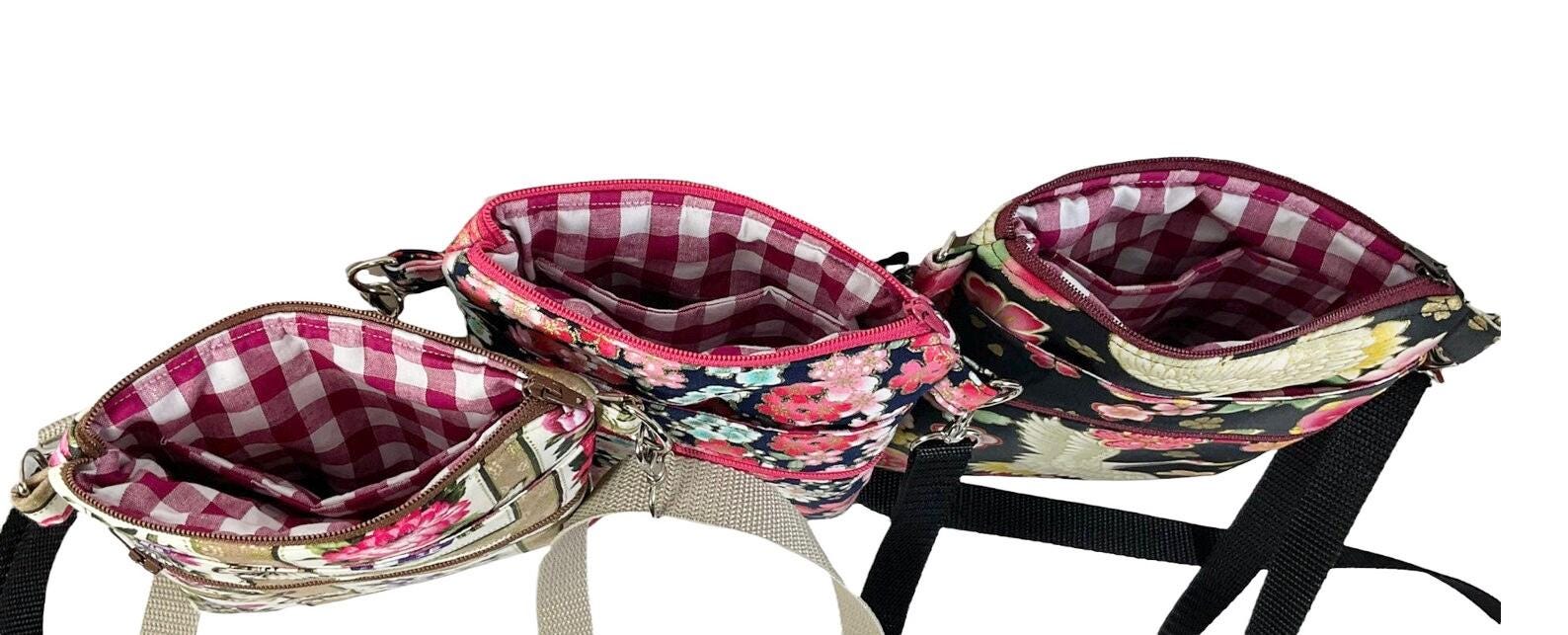 Floral small shoulder phone bag with gold accents, Butterfly handbag, bird teenager purse, essentials bag
