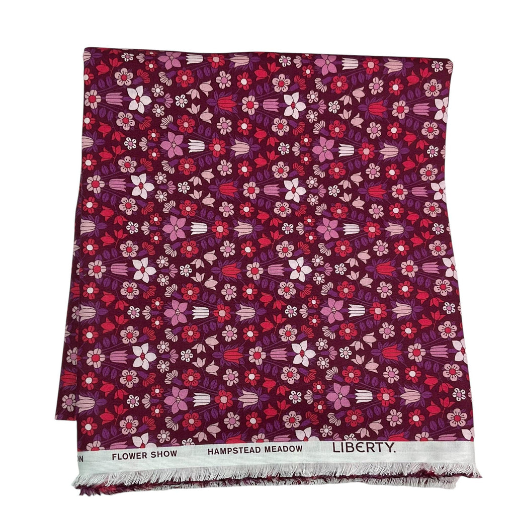 Liberty fabric Extra Large drawstring knitting bag with floral print, multi pockets project  bag with handle, flower lover gift