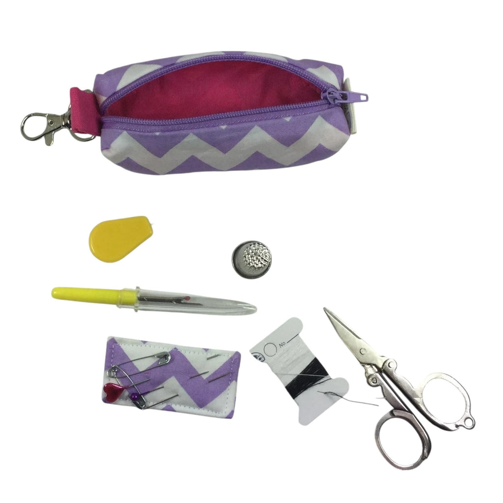 Mini sewing kit with lanyard clip,travel mending case, keyring needle case, keychain sewing notions, stocking filler, christmas gift