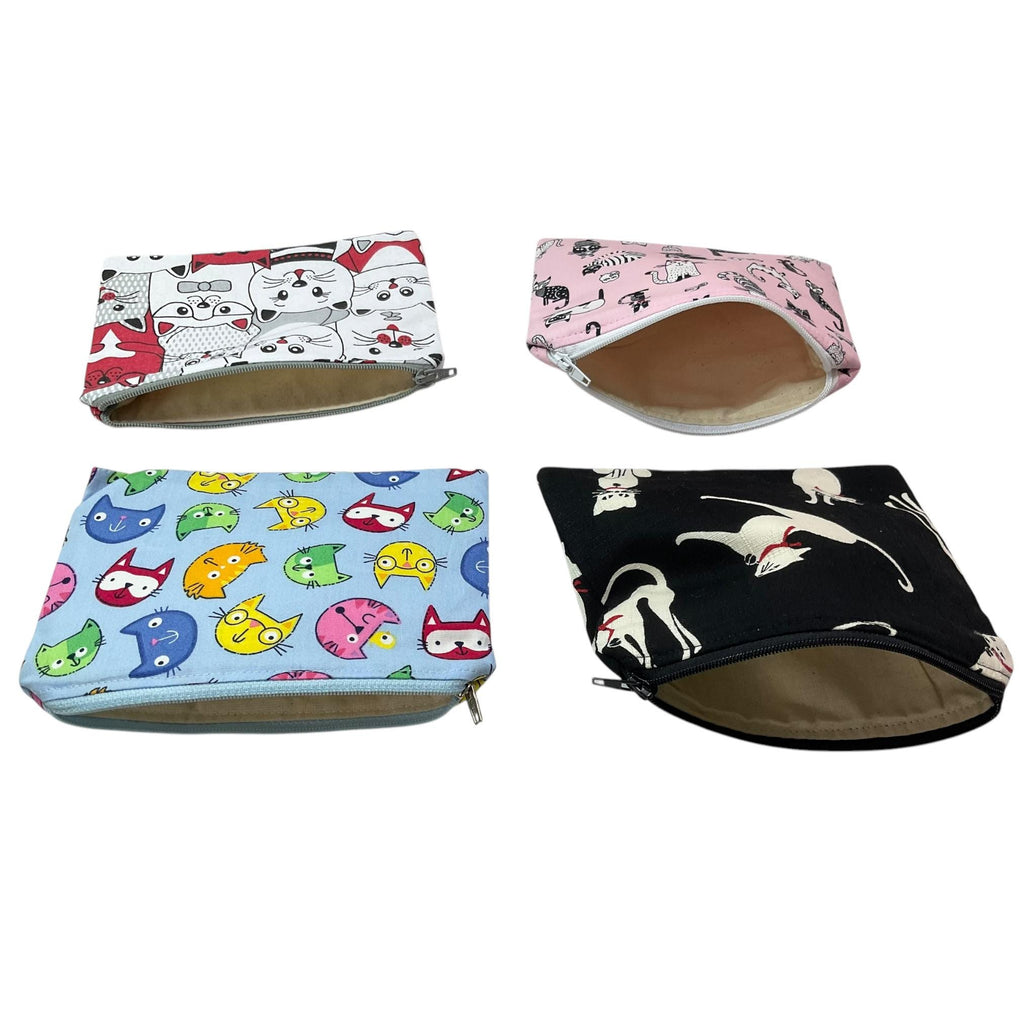 Small Zip Pouch: Cat Coin Purse, Knitting Notions Case