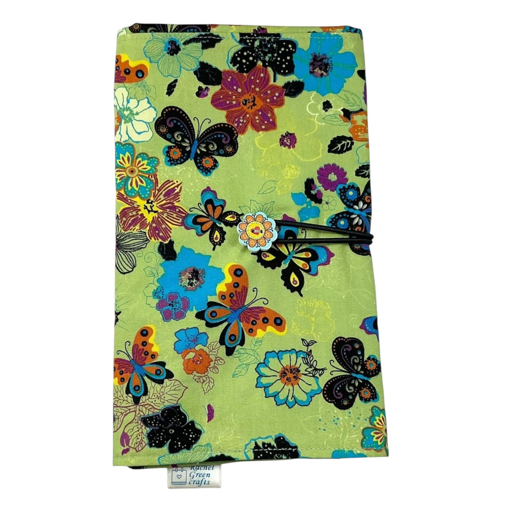 Circular needle case with butterflies, fixed circular wallet, sock needles pouch, knitting needle roll, knitters gift, needle holder,