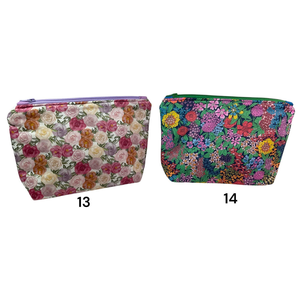 Cosmetics bag in floral Liberty prints,small floral wash pouch, waterproof zipped travel bag, Makeup storage, pretty ladies gift