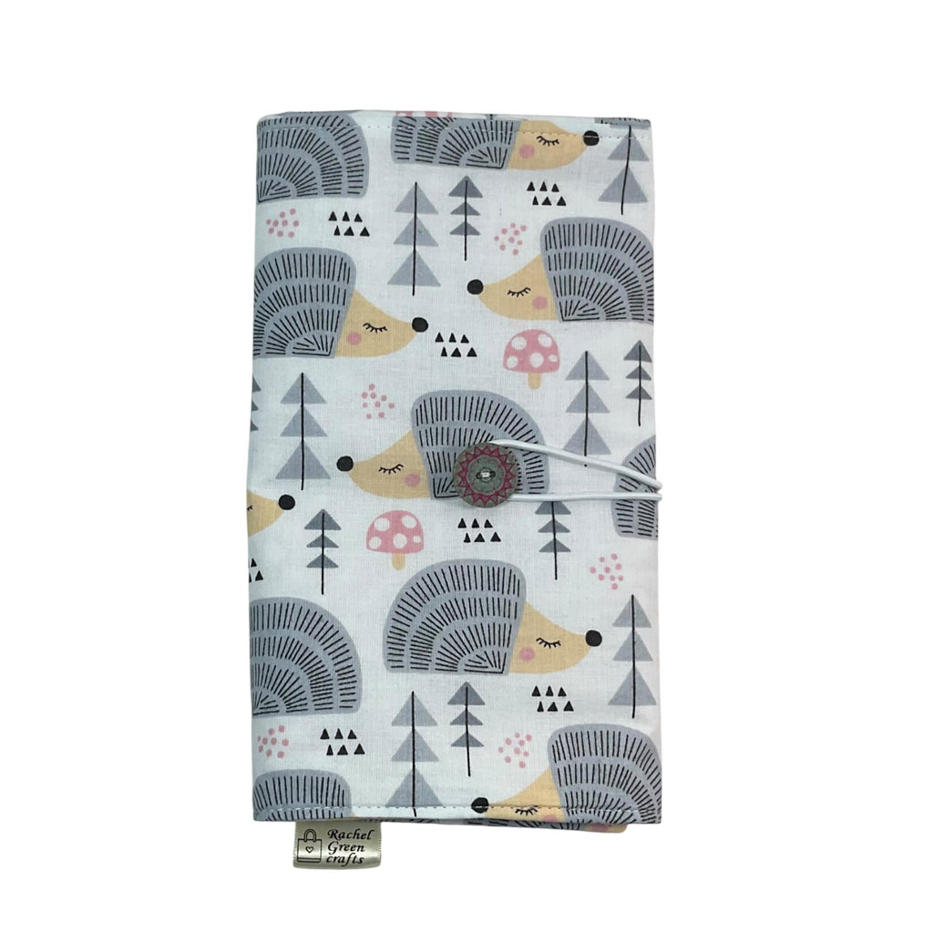 fixed Circular knitting needle case with hedgehogs, sock needles roll, needle wallet, knitters gift, needle holder,
