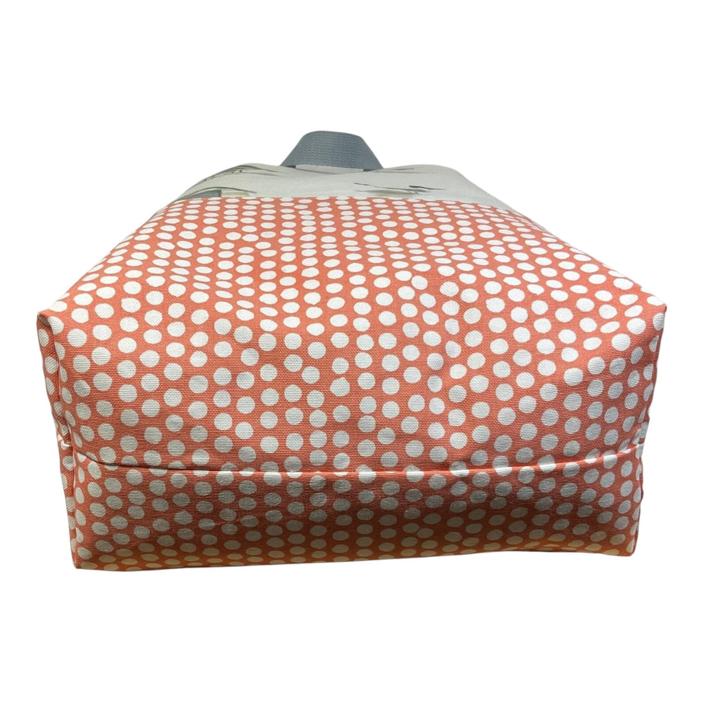 XXL  drawstring knitting bag with seaside beach print, supersized multi pockets project bag with handles, ladies gift
